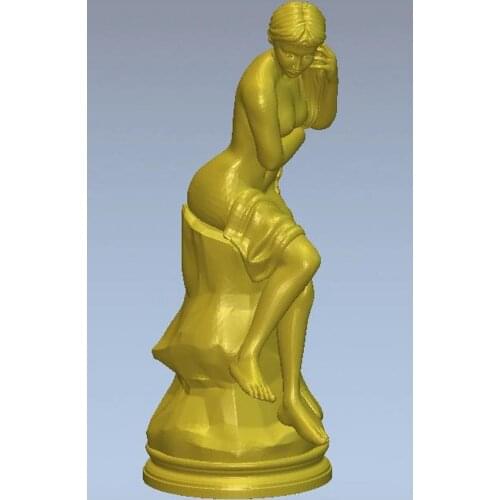 3d model relief for cnc or 3D printers in STL file format Girl on a pedestal