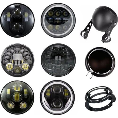 5 3/4 inch Led headlight halo Ring white DRL Angel eye For Dyna Sportster Softail 5.75"Headlamp