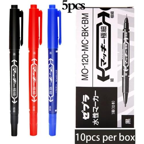 Dual-Tip 5 pcs Eyebrow Tattoo Skin Marker Pen Microblading Supplies Positioning Surgical Eyebrow Lip Marker Pen Permanent Makeup