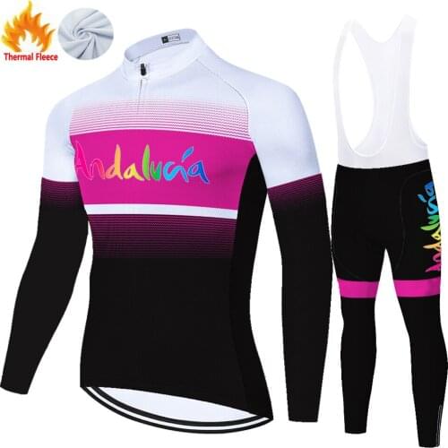 Andalucia Winter Thermal Fleece Equipacion Ropa Maillot Abbigliamento Equipamento Traje Hombre Ciclismo Conjunto Ciclismo