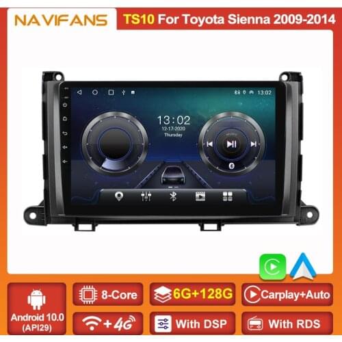 Android 11 6G+128G IPS Car Gps Player For Toyota Sienna 2009 2010 2011 2012 2013 2014 Multimedia Player Stereo Radio 2 Din 8CORE