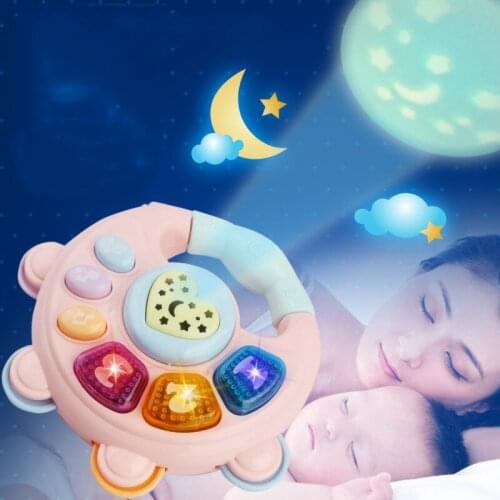 BalleenShiny Baby Rattle Toys Projector LED Light Mobile Rattle Musical Toy Starry Light Baby Educational Toy For Children Gift