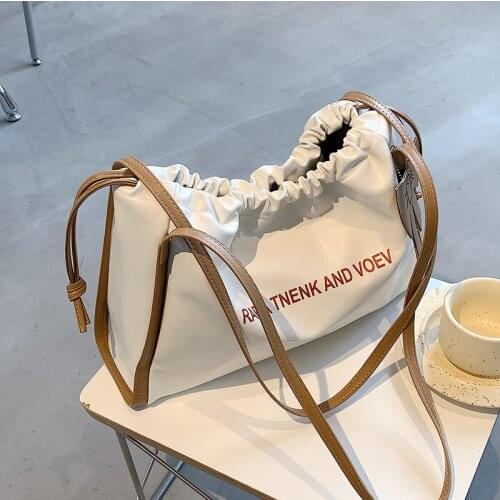 Wriufred Soft surface large-capacity bag handbags summer luxury brand new trendy fashion shoulder bag simple tote bucket bag