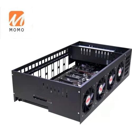 Case Mining Rig Full Set with Rx 5700 Graphics Cards Eth Mining Chassis