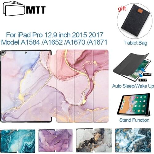 MTT Case For iPad Pro 12.9 inch 2015 2017 Marble PU Leather Flip Stand Smart funda Folio Tablet Case A1584 A1652 A1670 A1671