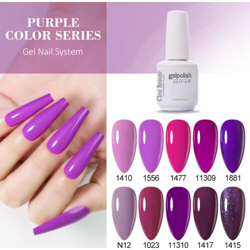 Clou Beaute Nail Polish Vernis Semi Permanent Hybrid Varnish Nails Gel Purple Series Gellak Nails Decorations Lucky Nail Paint