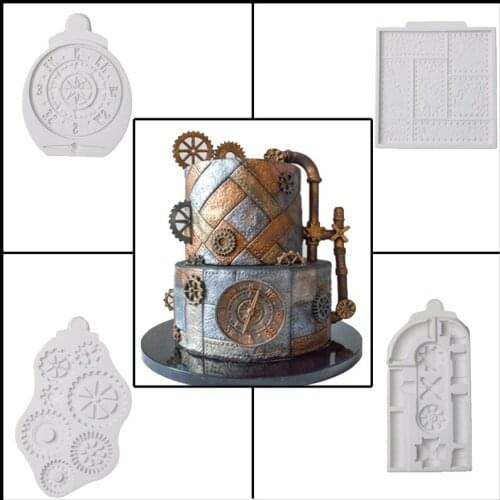 Compass Steam Punk Cake Mold Silicone Fondant Mould Paste Sugar Craft Chocolate Dessert Baking Tools Pastry Bakeware