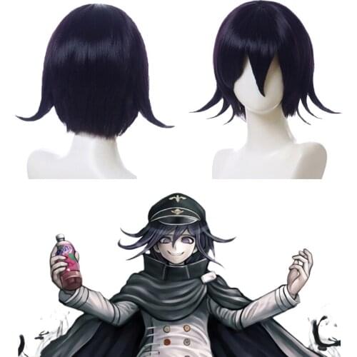 Danganronpa V3: Killing Harmony Ouma Kokichi Short Wig Cosplay Costume Dangan Ronpa Synthetic Hair Halloween Party Wigs Carnival