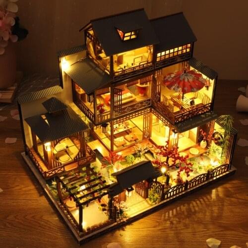 Kids Toys Diy Dollhouse Puzzle Educational Toys for Children Zephyr Doll House Furniture Miniature Dollhouse Assemble Wooden