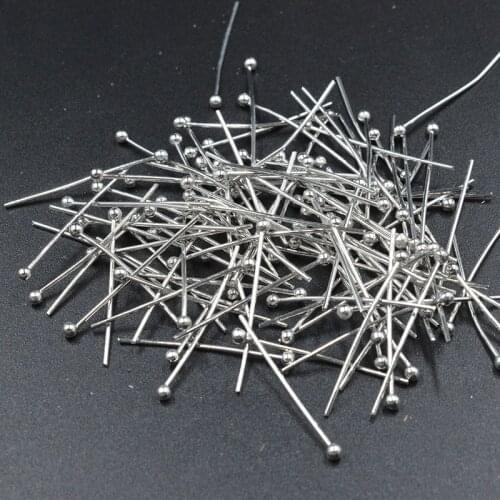 FLTMRH 50pcs 18x0.5mm Silver Plated Ball Pins For DIY Jewel ry Bracelet Necklace Earring Making Accessories For Jewelry