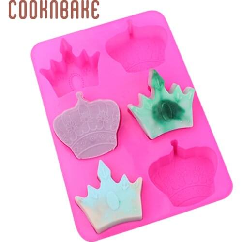 COOKNBAKE crown shape soap mold silicone molds for resin candle gypsum 6 hole cake bread pastry bakeware DIY handmade soap tool
