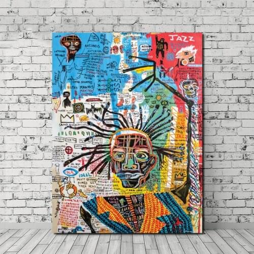 Graffiti Wallpaper By Jean Michel Canvas Posters Prints Wall Art Painting Decorative Picture Modern Living Room Home Decoration
