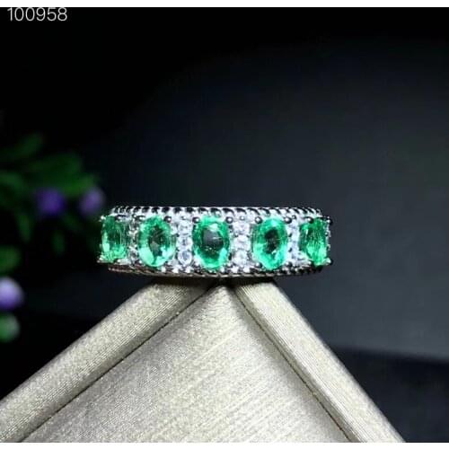 Natural emerald ring, 925 silver, emerald crystal clean, pure natural, from nature