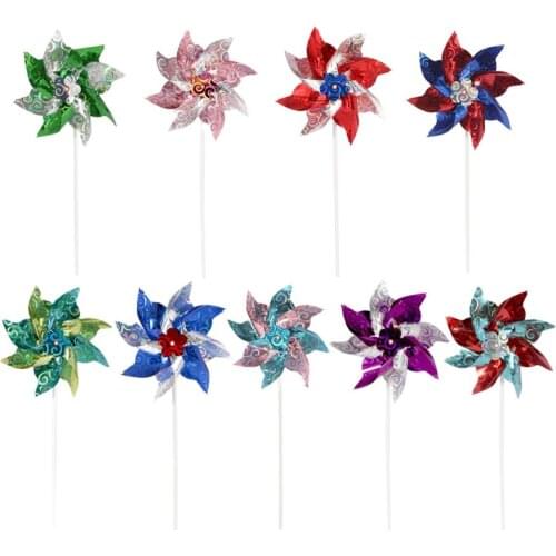 Sequins Pinwheels Colorful Wind Spinners Garden Party Pinwheel Wind Spinner for Patio Lawn Kids Toys