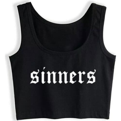 Crop Top Sport Sinners Aesthetic Outfit Egirl Eboy Teen Girls Men O-Neck Harajuku Custom Tops Women