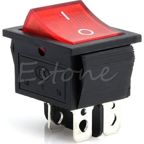 Rocker Switch With Light KCD4-201N 4 Pin ON/OFF 2 Position 250V DPST 1/5/10Pcs N58A