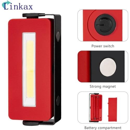 Magnetic Working Light COB LED Flashlight Torch Portable Hanging Lamp for Camping Climbing Hunting By 4*AAA Battery