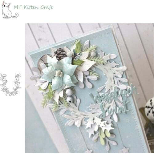 MT Craft Metal Cutting Dies Leaf Half Frame Scrapbooking Photo Album Decorative Embossing Paper Card Making Crafts Die Cut