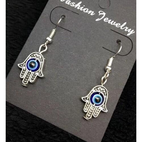 Mini Hamsa Hand Earrings Hand of Fatima Spiritual Yoga Buddha Evil Eye Pendant Protection Lucky Luck Love Religious Studs Eye