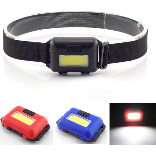 Mini COB LED headlamp small lamp flashlight light headlight lantern frontale AAA battery head torch lampe for camping fishing