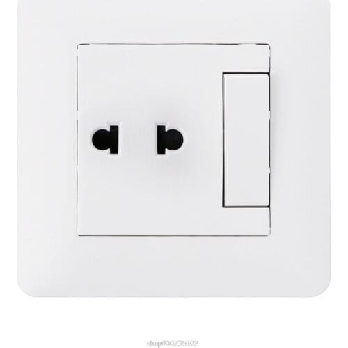 Wall Outlet 2 Hole Universal Power Socket With 1 Gang 2 Way Light Switch Porcelain White Wall Panel Jy22 20 Dropship