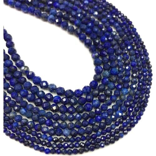 Factory Price Natural Lapis Lazuli Small Size Faceted Loose Beads Healing Energy For Jewelry DIY Bracelet Necklace 2mm 3mm 4mm