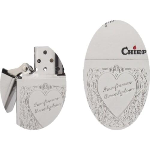 2021 NEW CHIEF loving heart Kerosene gasoline petroleum oil grinding wheel cigarette lighter man woman Good quality Smoking gift