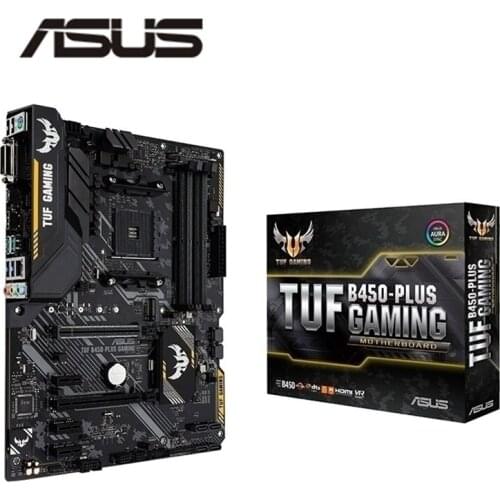 NEW For ASUS TUF B450-PLUS GAMING Motherboard Socket LGA AM4 DDR4 M.2 nvme ssd For AMD B450 Original Desktop Mainboard
