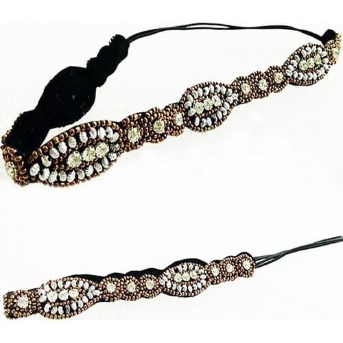 New Wholesale fashion Cooper beads handmade elastic headband hairband hair accessories+SS