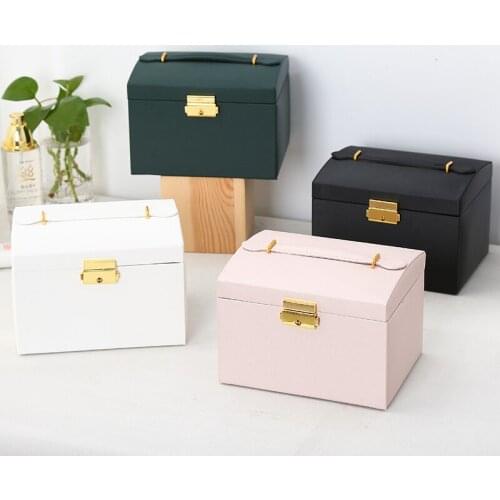 QM Jewelry Organizer Portable Necklace Earrings Rings Jewelry Box Packaging PU Leather Storage Joyeros Organizador De Joyas