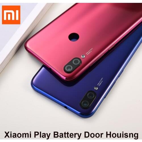 Original Xiaomi Mi Play Battery Back Cover Plastic Real Door Housing Panel Case Replacement Part For Mi Play +Camera Glass Lens