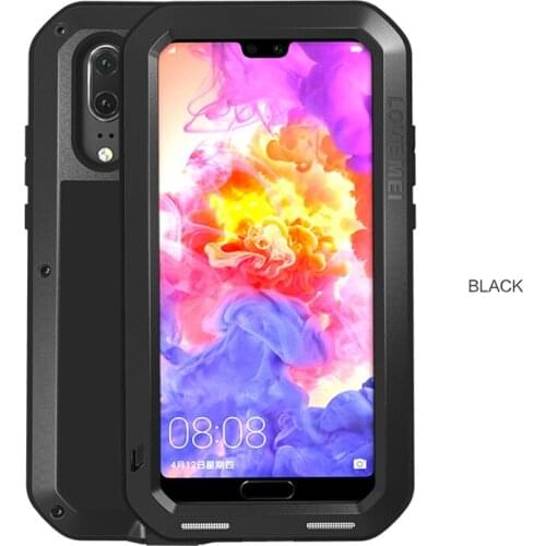 LOVEMEI Dirt-resistant Anti-knock Metal Aluminum Case with Gorilla Glass for HuaWei P20 Pro/P20 Plus CLT-AL01 Heavy Duty Protect