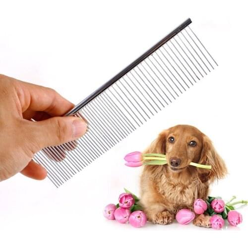 Pet Steel Grooming Comb Professional Metal Stainless Steel Pet Dog Cat Pin Comb Hair Brush Hairbrush Flea Comb Pets Acessorios