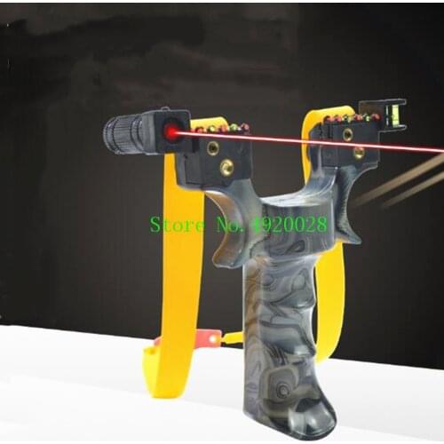 New powerful resin slingshot with flat rubber band outdoor hunting shooting slingshot laser aiming slingshot