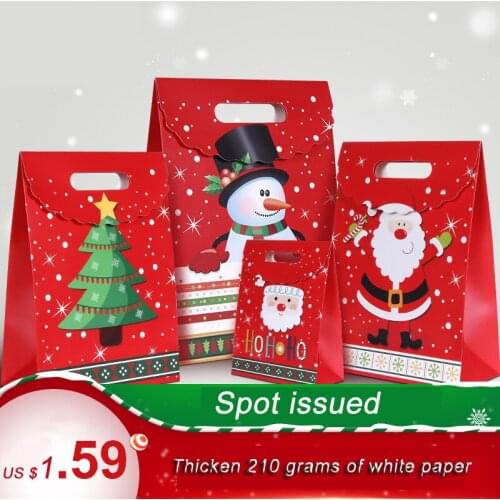 Christmas Gift Bags, Paper Bags, Thick High-end Packaging Bags,Christmas Eve Gift Bags, Apple Box Tote Bags