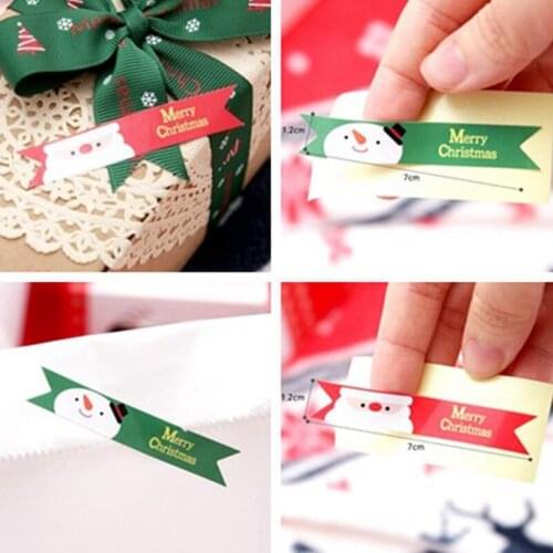 Merry Christmas Flag design DIY Multifunction Long Seal Sticker Gift Sticker Gift Label 120pcs/lot