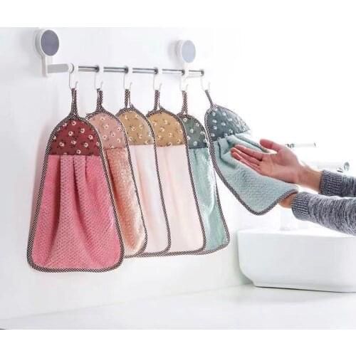 Dish tableware cleaning cloth coral velet hanging towel kitchen absorbent towel household washing clothing