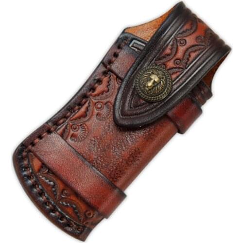 Folding Knife Holder Outdoor Tool Belt Loop Hunt EDC Multi Holster Carry Sheath Leather Scabbard Pouch Bag Pocket