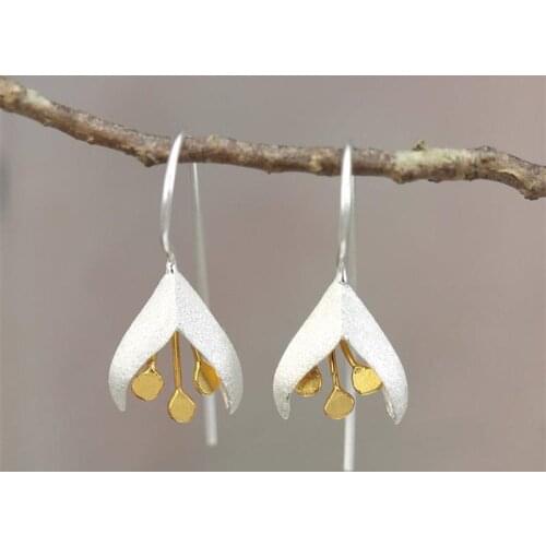 Snow Flower Dangle Earring Silver Color Fashion Jewelry Wedding Party Drop Earrings for Women Female Bijoux