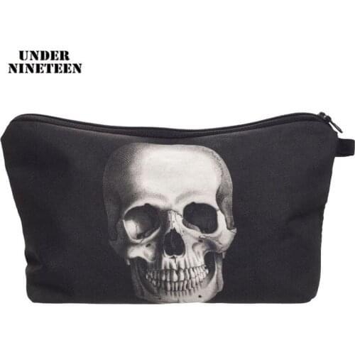 Under Nineteen 2019 New Skull Travel Makeup Organizer Bag Neceser Cosmetic Bag Large Capacity Toiletry Wash Bath Storage Pouch