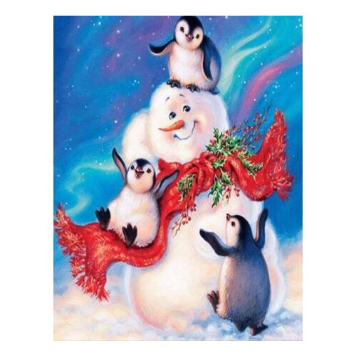 TOUOILP square full Diamond Painting Sneeuwpop 6