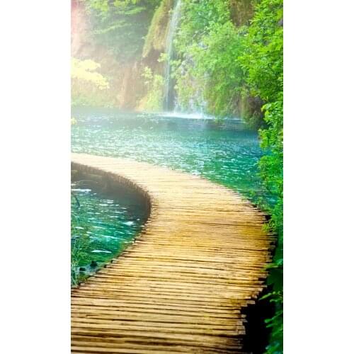 VinylBDS Digital Printing Photography Wood Floor Backdrops Retro River Trail Photography Photo Bckdrop For Wedding