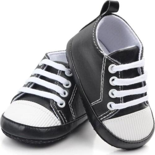 1 Pair Baby Shoes Spring And Autumn New Boy Girl Solid Sneaker Pu Anti-Slip Soft Sole Children Casual Shoe Infant Toddler Shoe