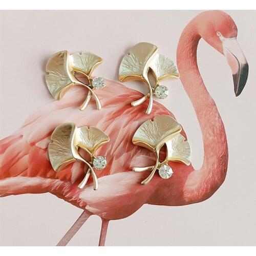 10 pcs/lot Rhinestone Ginkgo Leaf Sub-gold Alloy Accessories DIY Creative Alloy Choker Leaf Hair Accessories Jewelry Handmade