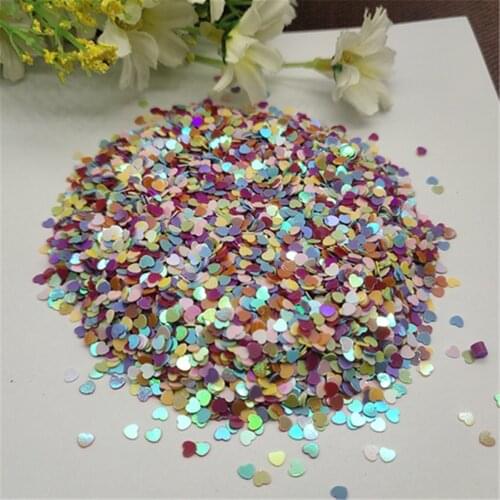 25g 3mm Color Heart Sequins Mixed Color Flower Sewing Garment Accessories,Clothing accessories,DIY Sequins scrapbooking shakes