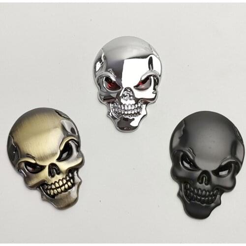 3D Metal Skull Car Sticker Car styling Emblem Badge Decal Decoration For Auto Car Accessories Automobile Sticker