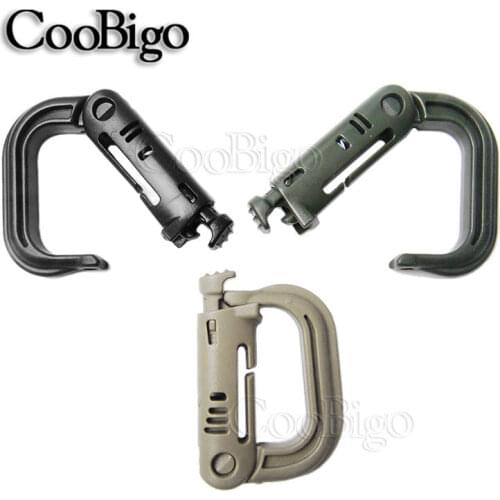 5pcs Plastic Shackle Carabiner D-ring Clip Molle Webbing Backpack Buckle Snap Lock Grimlock Camp Hike Mountain climb Outdoor