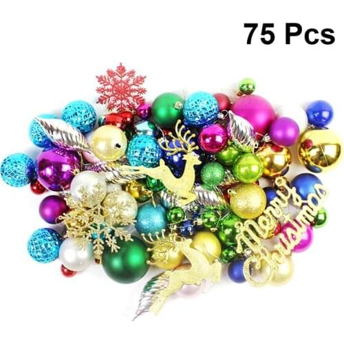 75pcs Christmas Tree Hanging Ornament Pendant Christmas Party Hanging Decor Christmas Decor Gifts (Random Pattern)