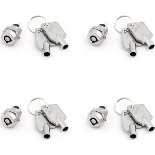 Artudatech 4Set D102 12mm Micro Barrel Electronic Key Lock Switch On/Off 2 Positon With Key
