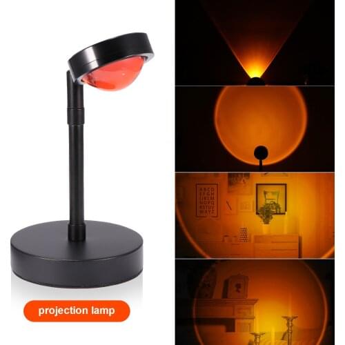Atmosphere Led Night Light Rainbow Sunset Projector Lamp For Home Coffe Shop Background Wall Decoration USB Operate Table Lamp